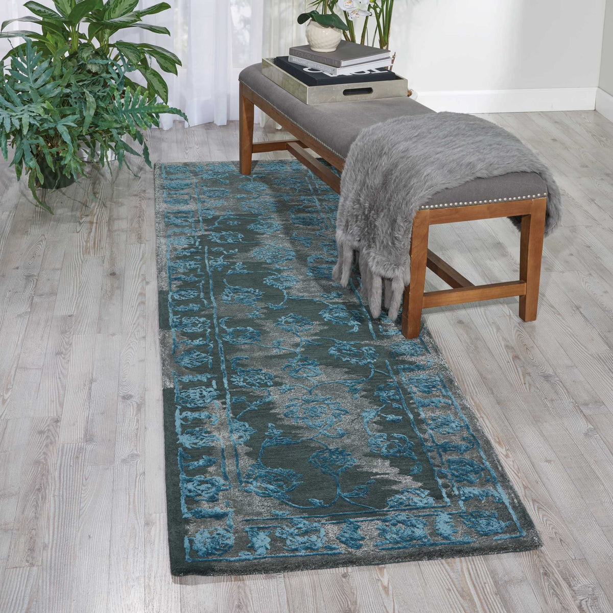 Opaline OPA12 Charcoal Blue Rug - room scene