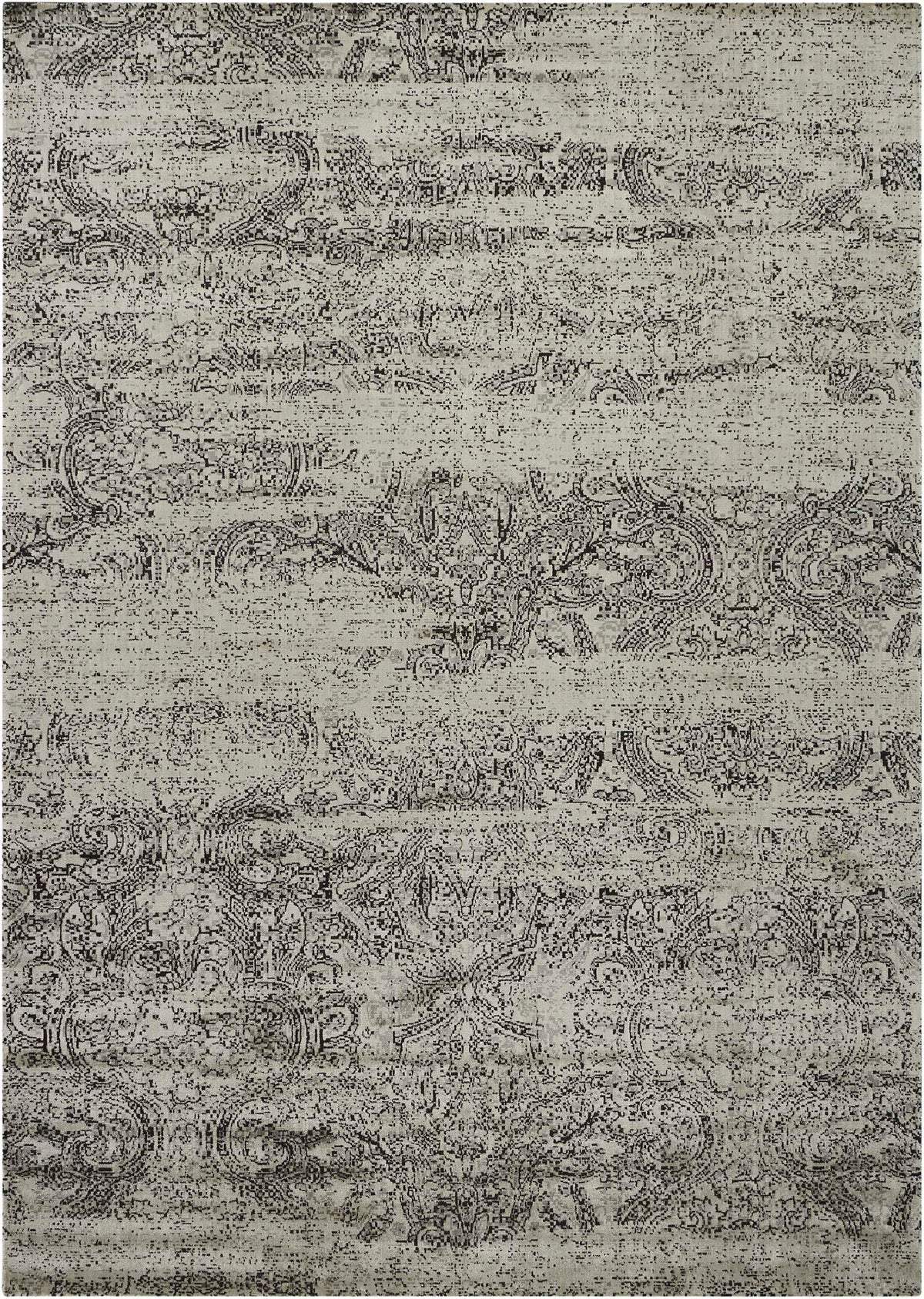 Luminance LUM11 Ivory Black Rug - room scene