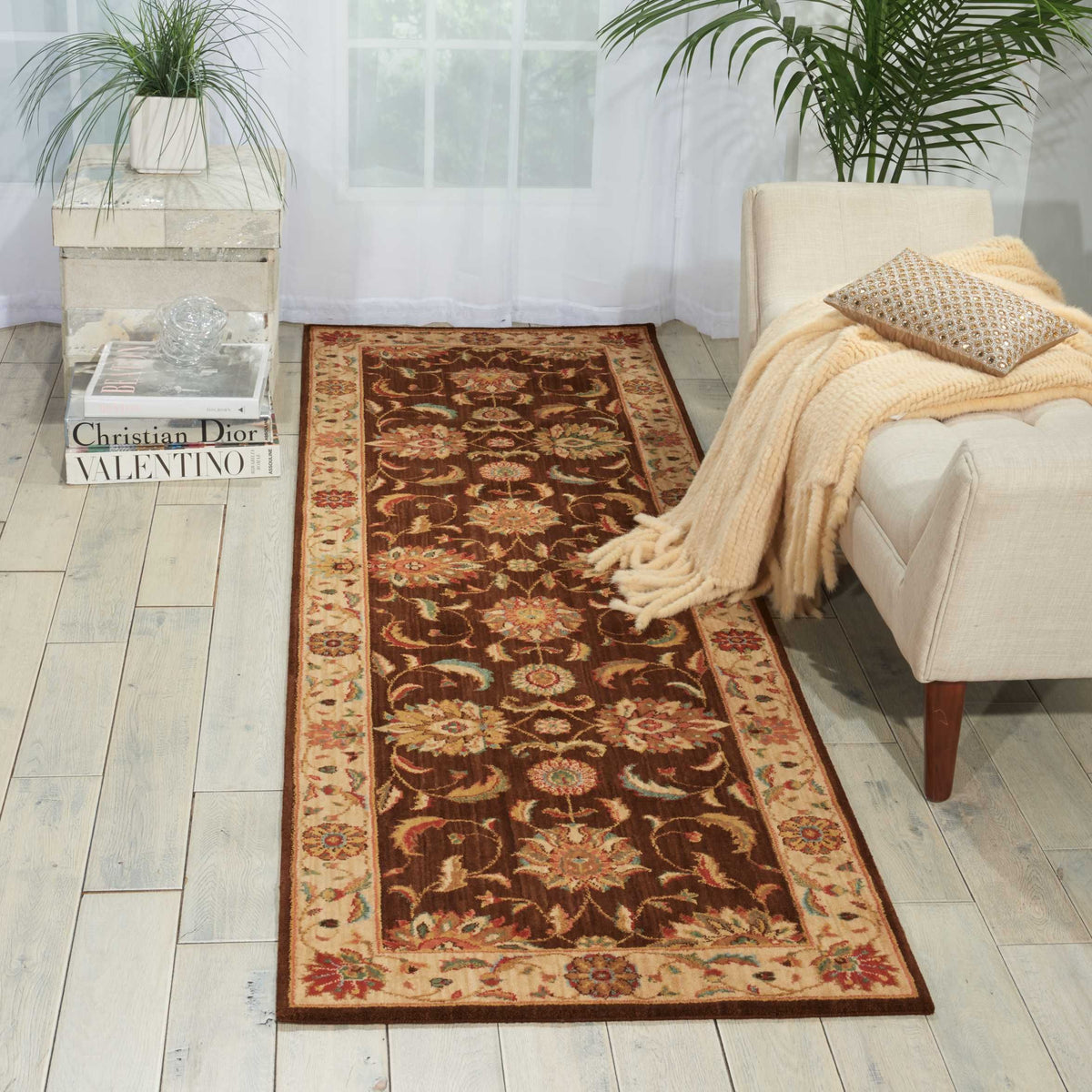 Living Treasures LI04 Brown Rug - room scene