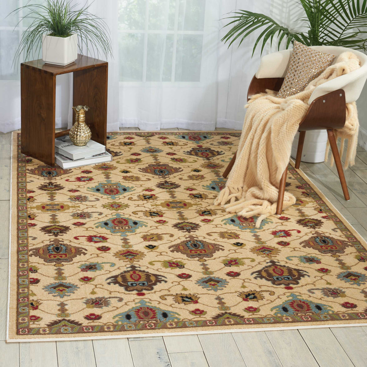 Delano DEL02 Ivory Rug - room scene