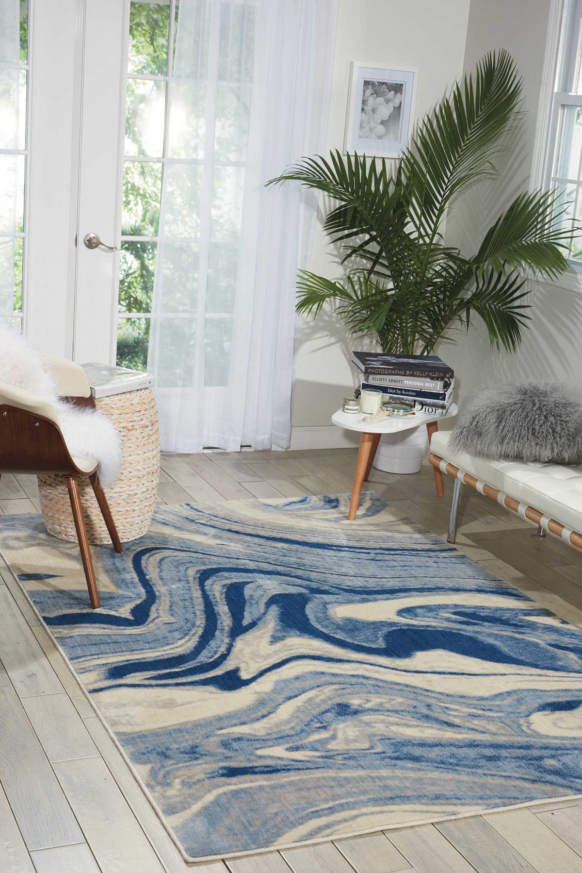 Somerset ST749 Light Blue Rug - room scene