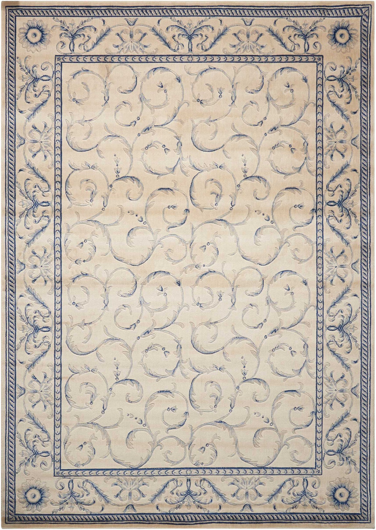 Somerset ST02A Ivory Blue Rug - Rectangle