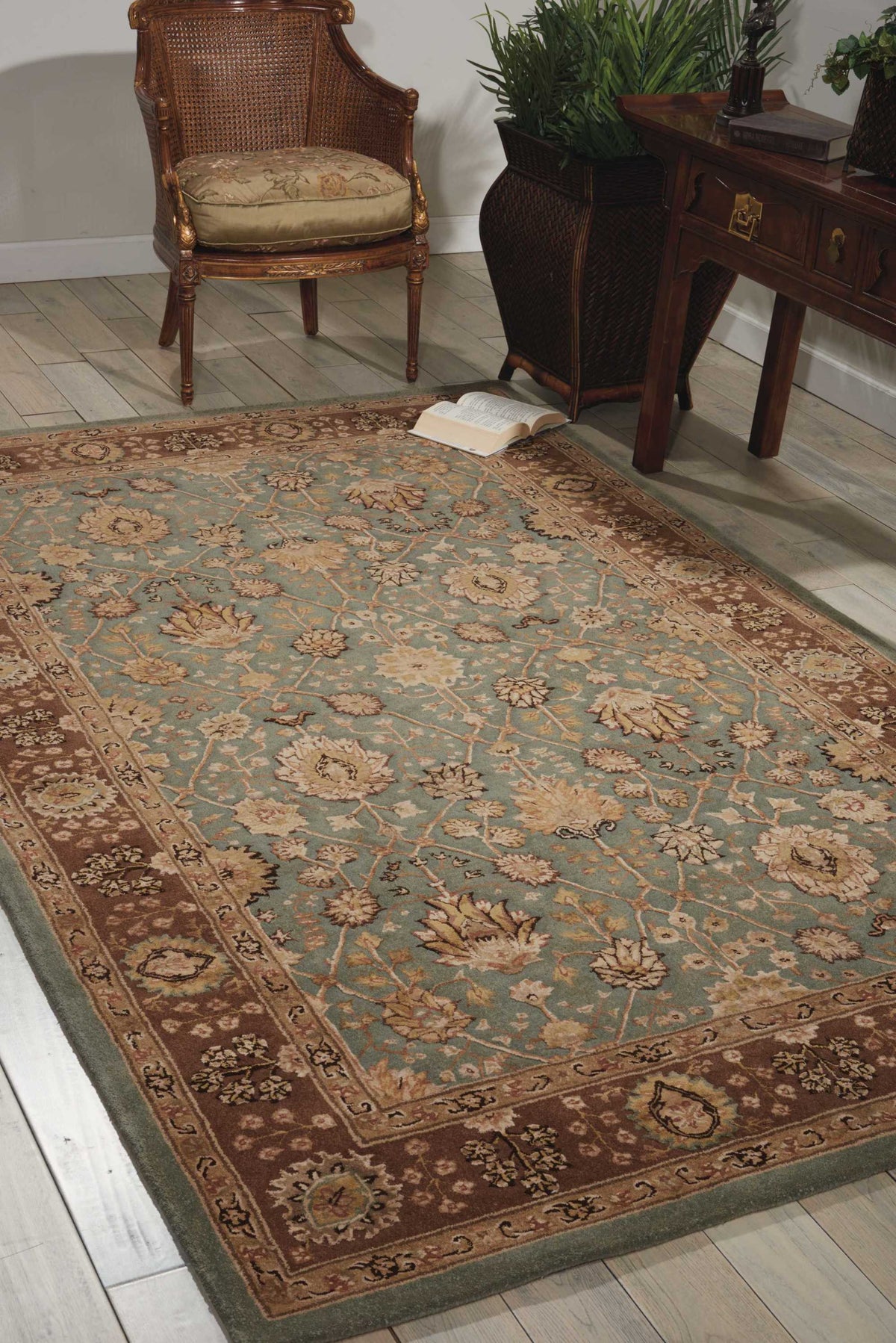 Nourison 3000 3102 Light Blue Rug - room scene