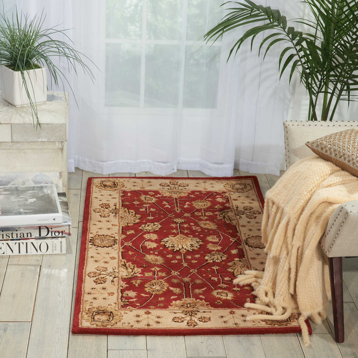 Nourison 3000 3102 Red Rug - room scene