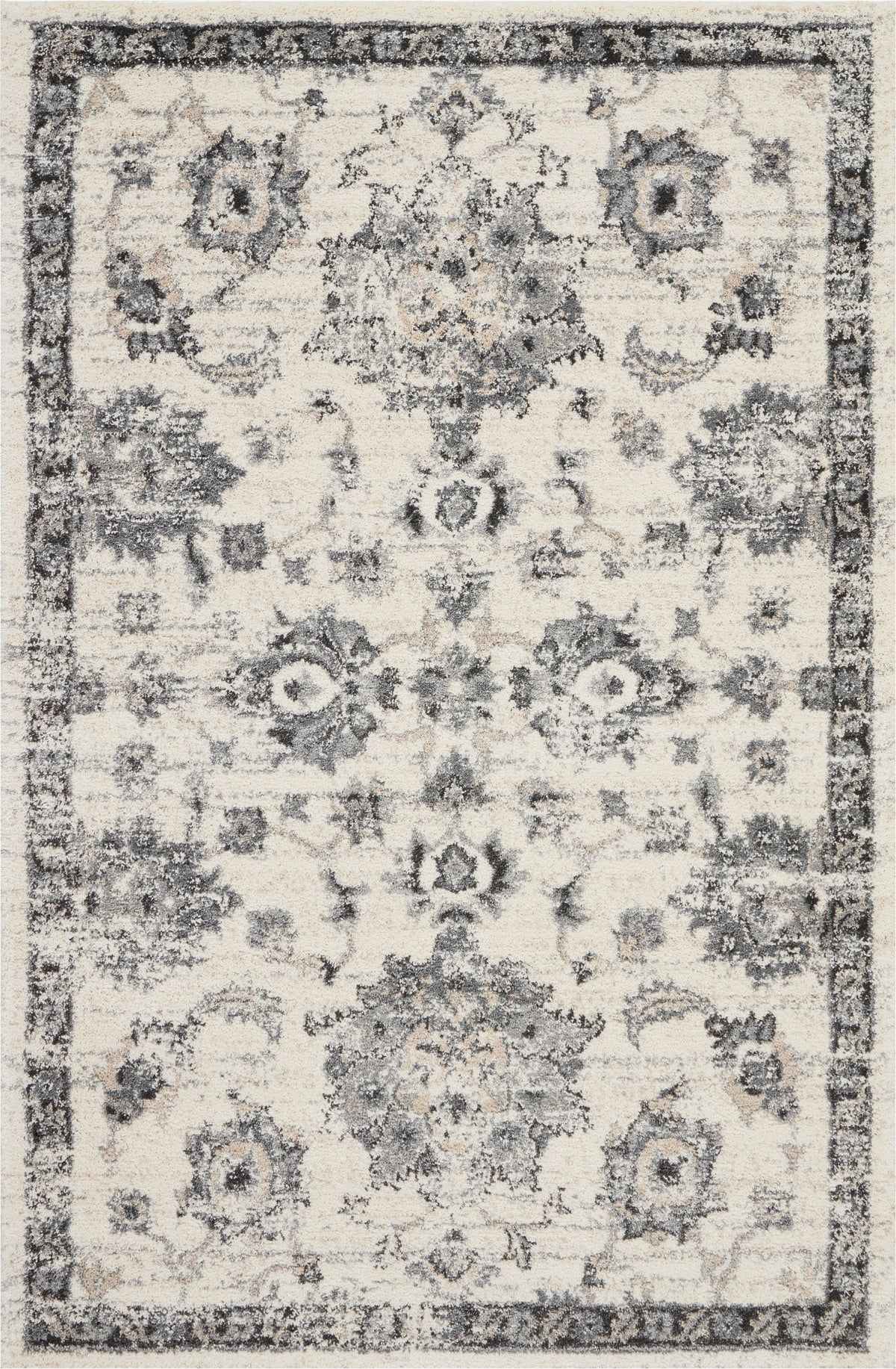 Fusion FSS15 Cream Grey Rug - Rectangle
