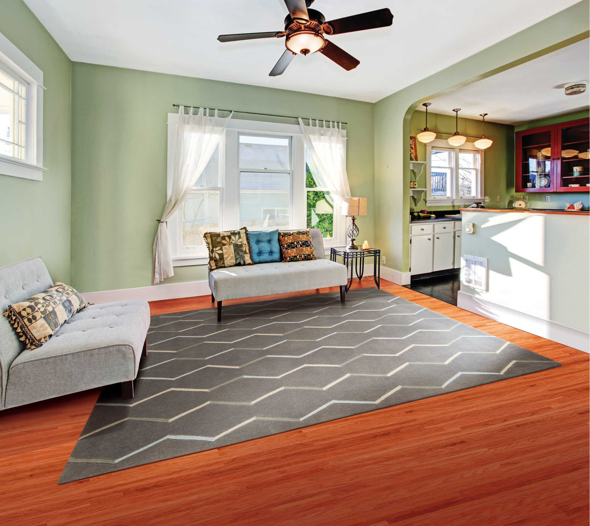 Contour CON43 Charcoal Rug - room scene
