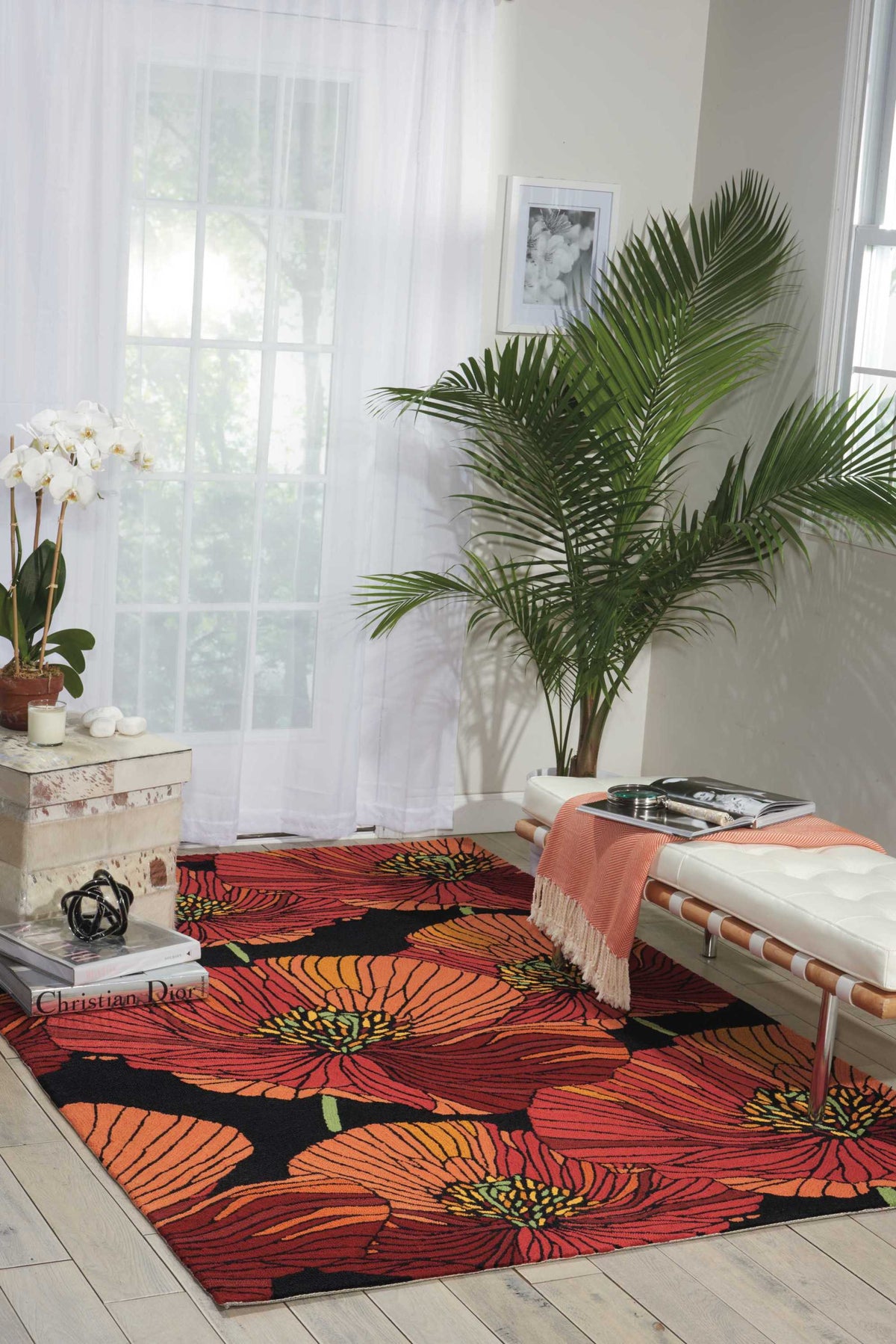 Fantasy FA24 Black Rug - room scene